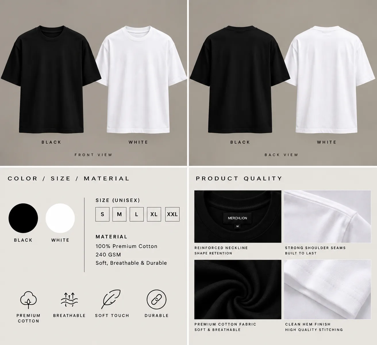 Simple premium feel cotton T-shirt